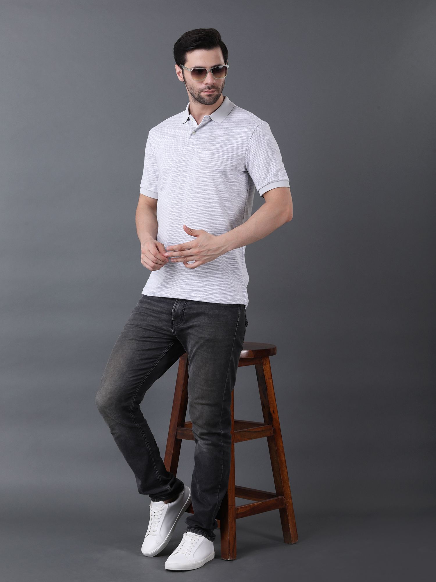 Premium Textured Polo Gray