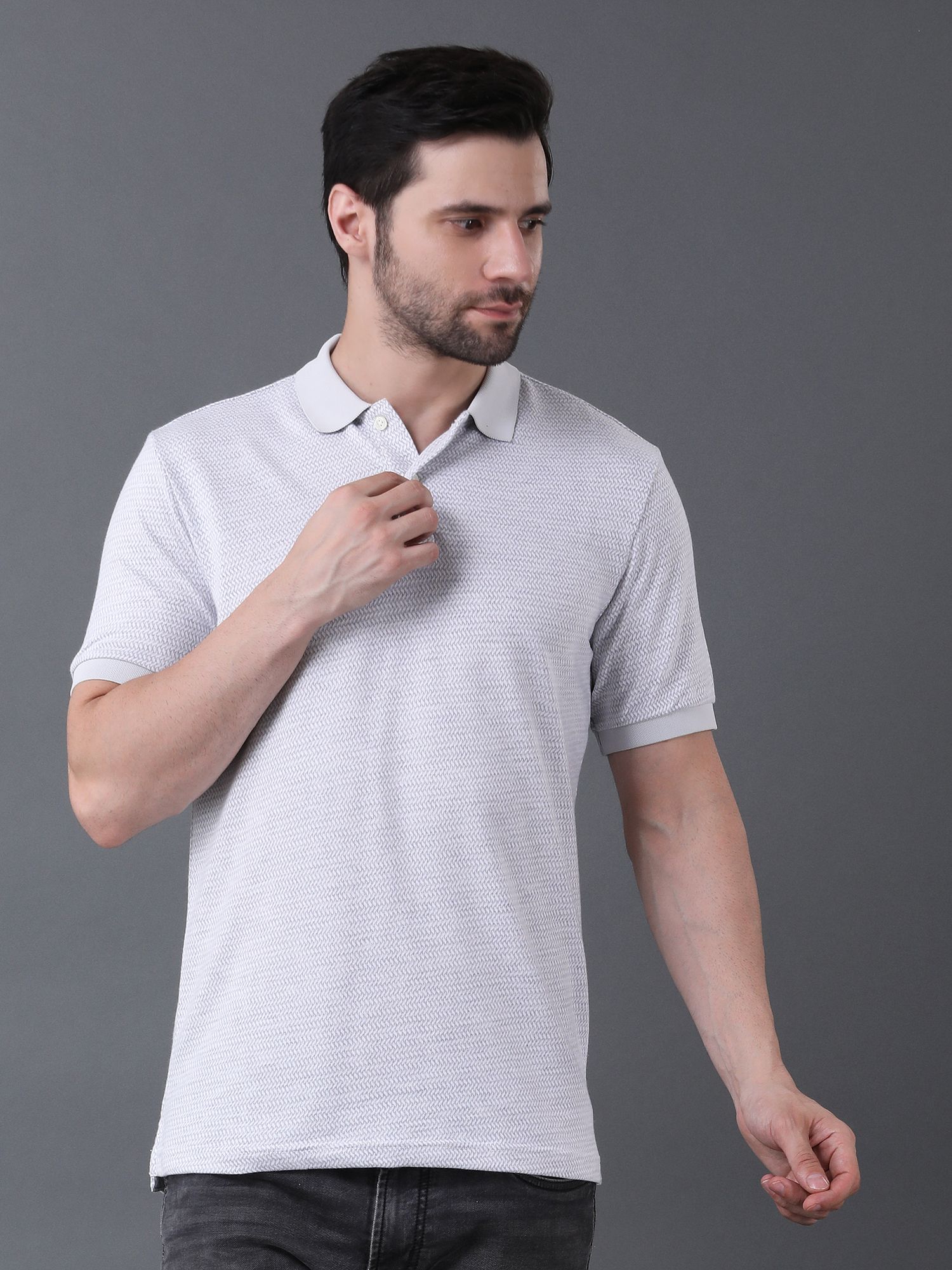 Premium Textured Polo Gray