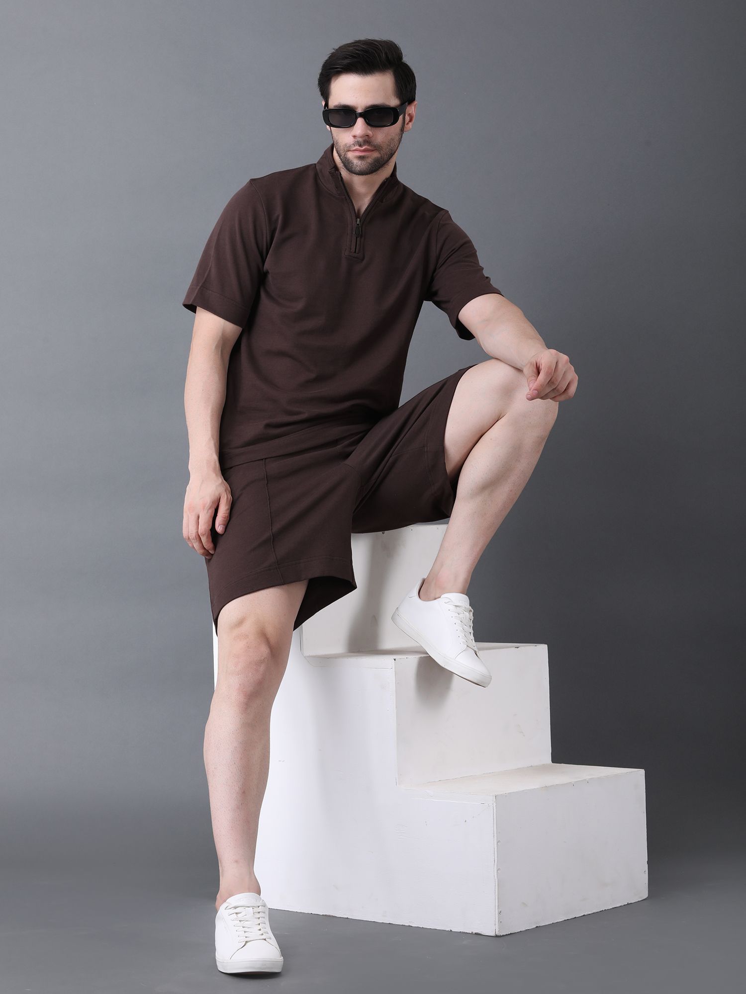 Full Cotton Coat Set Brown