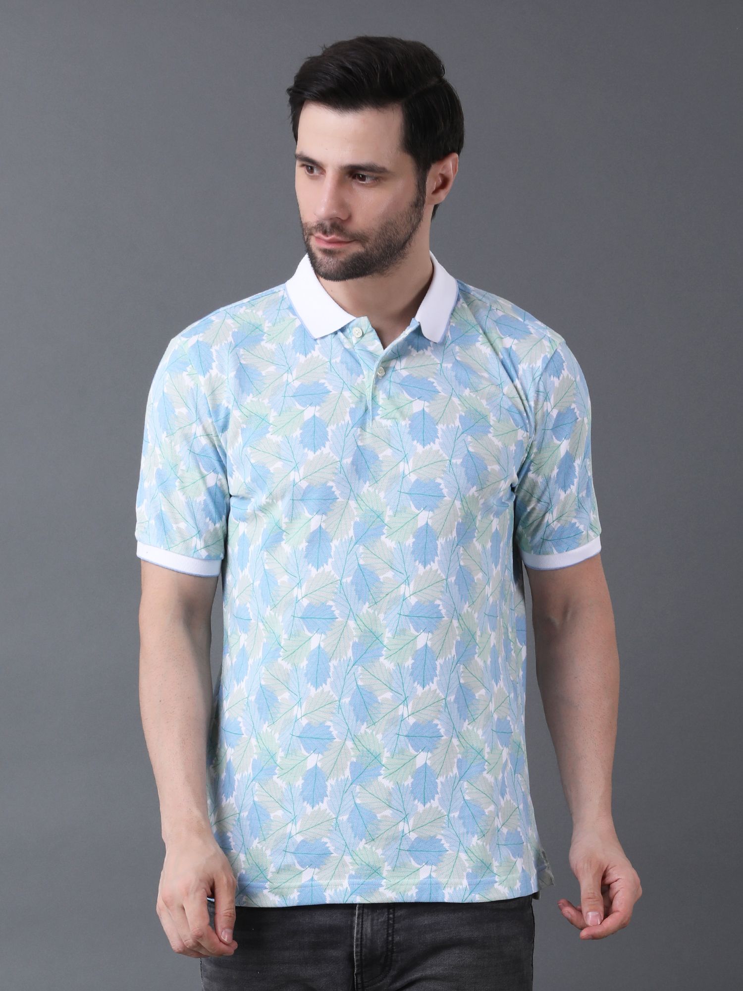 Premium Textured Polo Design Leaf