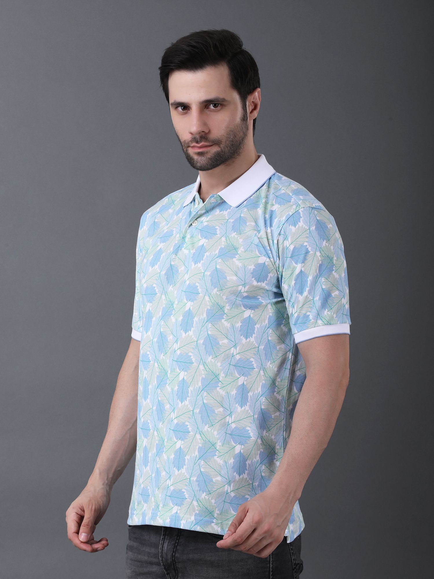Premium Textured Polo Design Leaf
